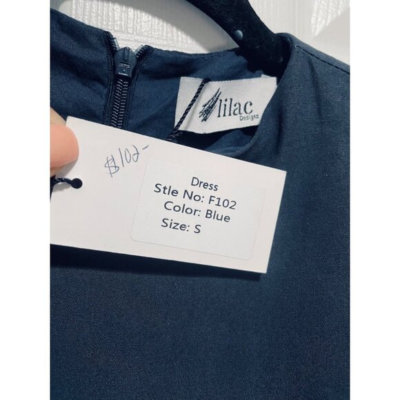 Lilac Designs  Blue Modest High Neck Dress Women's Size S - Picture 4 of 4